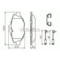 Комплект гальмівних колодок, дискове гальмо BOSCH 0 986 494 647