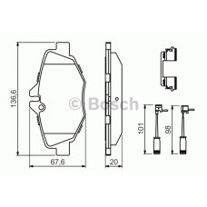 Комплект гальмівних колодок, дискове гальмо BOSCH 0 986 494 647
