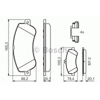 Комплект гальмівних колодок, дискове гальмо BOSCH 0 986 494 648