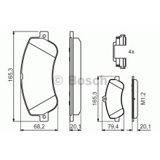Комплект гальмівних колодок, дискове гальмо BOSCH 0 986 494 648