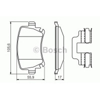Комплект гальмівних колодок, дискове гальмо BOSCH 0 986 494 649