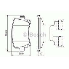 Комплект гальмівних колодок, дискове гальмо BOSCH 0 986 494 649