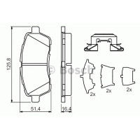 Комплект гальмівних колодок, дискове гальмо BOSCH 0 986 494 652