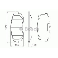Комплект гальмівних колодок, дискове гальмо BOSCH 0 986 494 653