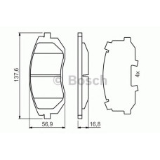 Комплект гальмівних колодок, дискове гальмо BOSCH 0 986 494 653