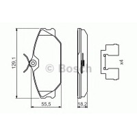 Комплект гальмівних колодок, дискове гальмо BOSCH 0 986 494 656