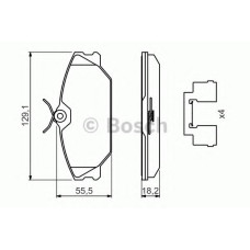 Комплект гальмівних колодок, дискове гальмо BOSCH 0 986 494 656
