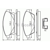 Комплект гальмівних колодок, дискове гальмо BOSCH 0 986 494 657