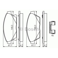 Комплект гальмівних колодок, дискове гальмо BOSCH 0 986 494 657