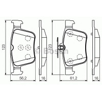 Комплект гальмівних колодок, дискове гальмо BOSCH 0 986 494 658