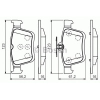 Комплект гальмівних колодок, дискове гальмо BOSCH 0 986 494 659