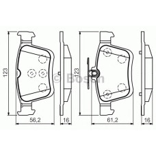Комплект гальмівних колодок, дискове гальмо BOSCH 0 986 494 659
