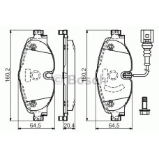 Комплект гальмівних колодок, дискове гальмо BOSCH 0 986 494 660