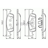 Комплект гальмівних колодок, дискове гальмо BOSCH 0 986 494 661