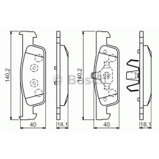 Комплект гальмівних колодок, дискове гальмо BOSCH 0 986 494 661