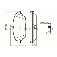 Комплект гальмівних колодок, дискове гальмо BOSCH 0 986 494 662