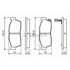 Комплект гальмівних колодок, дискове гальмо BOSCH 0 986 494 700