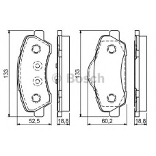 Комплект гальмівних колодок, дискове гальмо BOSCH 0 986 494 713