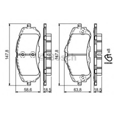 Комплект гальмівних колодок, дискове гальмо BOSCH 0 986 494 714