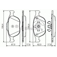 Комплект гальмівних колодок, дискове гальмо BOSCH 0 986 495 066