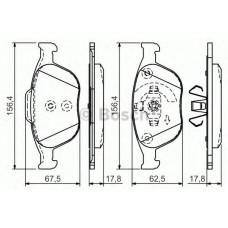 Комплект гальмівних колодок, дискове гальмо BOSCH 0 986 495 066