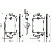 Комплект гальмівних колодок, дискове гальмо BOSCH 0 986 495 094