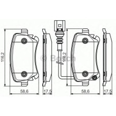 Комплект гальмівних колодок, дискове гальмо BOSCH 0 986 495 094