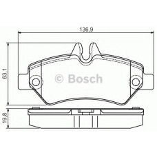 Комплект гальмівних колодок, дискове гальмо BOSCH 0 986 495 100