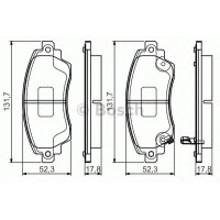 Комплект гальмівних колодок, дискове гальмо BOSCH 0 986 495 132