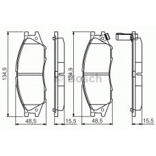Комплект гальмівних колодок, дискове гальмо BOSCH 0 986 495 146