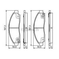 Комплект гальмівних колодок, дискове гальмо BOSCH 0 986 495 159