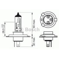 Лампа розжарювання, фара далекого світла; Лампа розжарювання, основна фара BOSCH 1 987 302 048