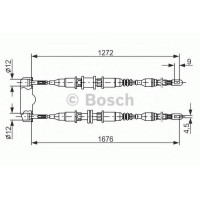 Трос, стоянкова гальмівна система BOSCH 1 987 477 136