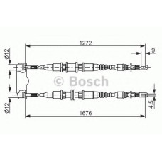 Трос, стоянкова гальмівна система BOSCH 1 987 477 136