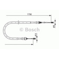 Трос, стоянкова гальмівна система BOSCH 1 987 477 235