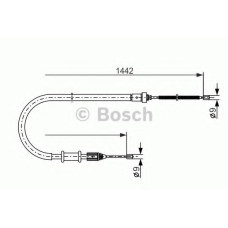 Трос, стоянкова гальмівна система BOSCH 1 987 477 635