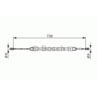 Трос, стоянкова гальмівна система BOSCH 1 987 477 691