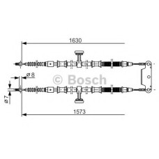 Трос, стоянкова гальмівна система BOSCH 1 987 477 763