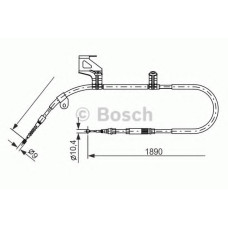 Трос, стоянкова гальмівна система BOSCH 1 987 477 803