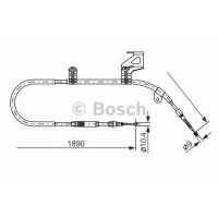 Трос, стоянкова гальмівна система BOSCH 1 987 477 804