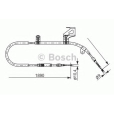 Трос, стоянкова гальмівна система BOSCH 1 987 477 804