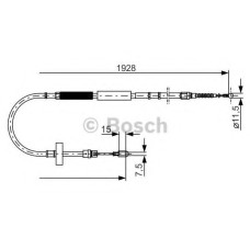 Трос, стоянкова гальмівна система BOSCH 1 987 477 922