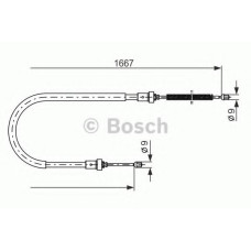 Трос, стоянкова гальмівна система BOSCH 1 987 477 956