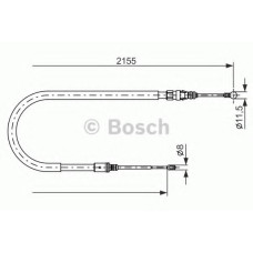 Трос, стоянкова гальмівна система BOSCH 1 987 477 994