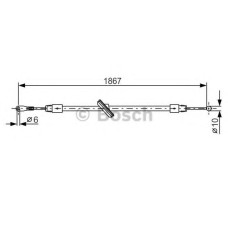 Трос, стоянкова гальмівна система BOSCH 1 987 482 028