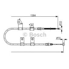 Трос, стоянкова гальмівна система BOSCH 1 987 482 082