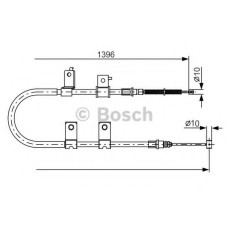 Трос, стоянкова гальмівна система BOSCH 1 987 482 083