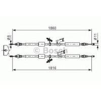 Трос, стоянкова гальмівна система BOSCH 1 987 482 189