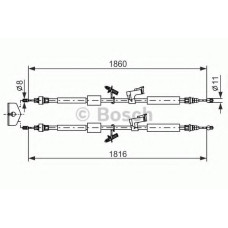 Трос, стоянкова гальмівна система BOSCH 1 987 482 189