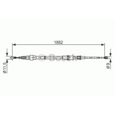 Трос, стоянкова гальмівна система BOSCH 1 987 482 193